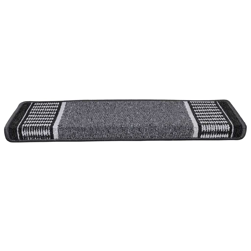 Selvklæbende Trappemåtter 15 pcs Antracit 65 x 21 x 4 cm