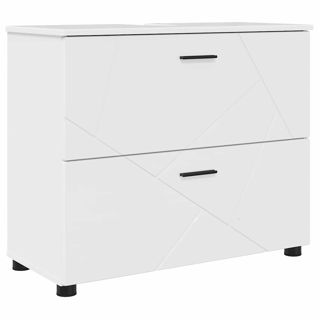 Badeværelsesmøbel sæt 5 stk. Høj gloss hvid 35 x 30 x 192 cm