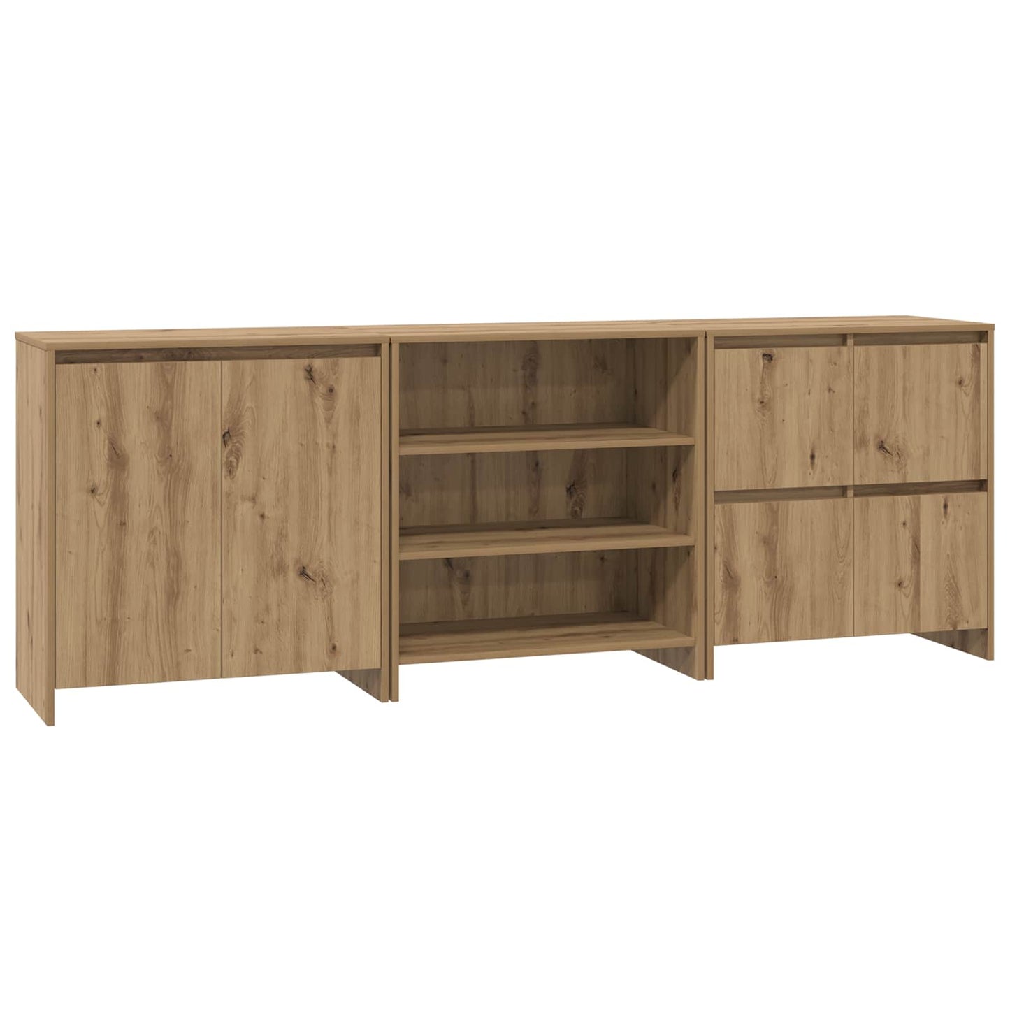 Sideboard 3 pcs Artisan Egetræ 70 x 41 x 75 cm Konstrueret træ