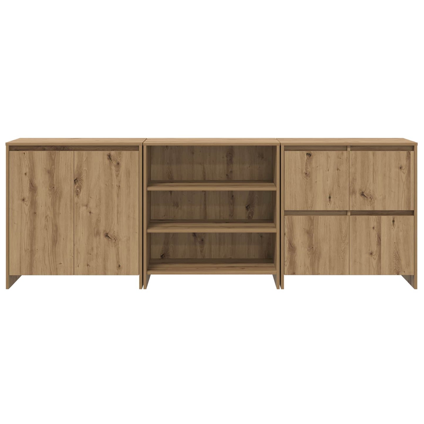 Sideboard 3 pcs Artisan Egetræ 70 x 41 x 75 cm Konstrueret træ