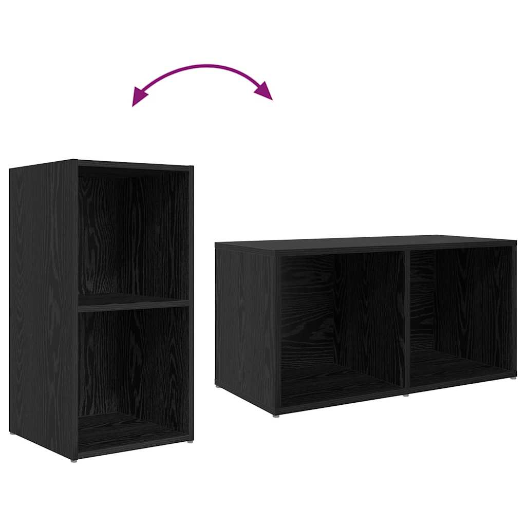 TV-møbelsæt Vægmonteret 3 pcs Sort Konstrueret træ