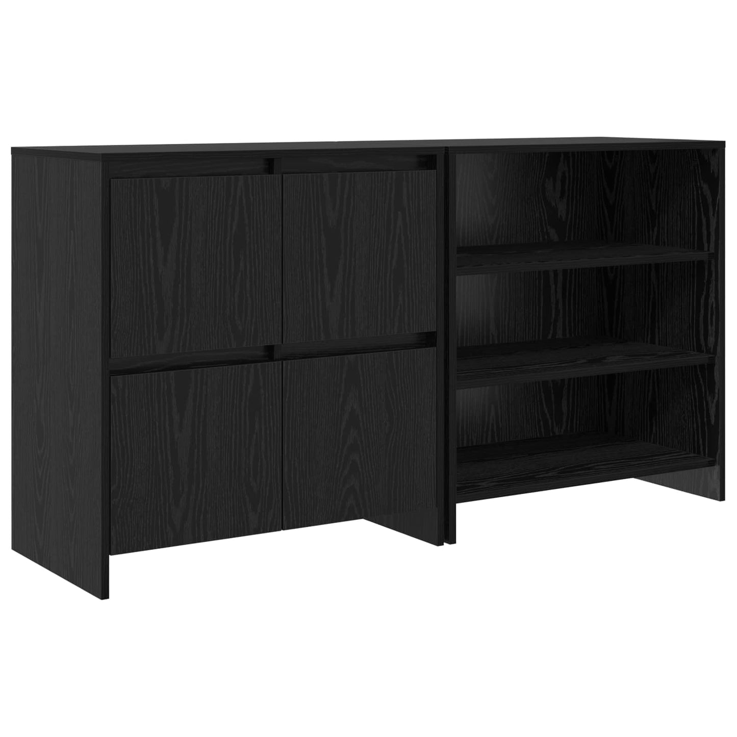 Sideboard 2 pcs Sort eg 70 x 41 x 75 cm Konstrueret træ