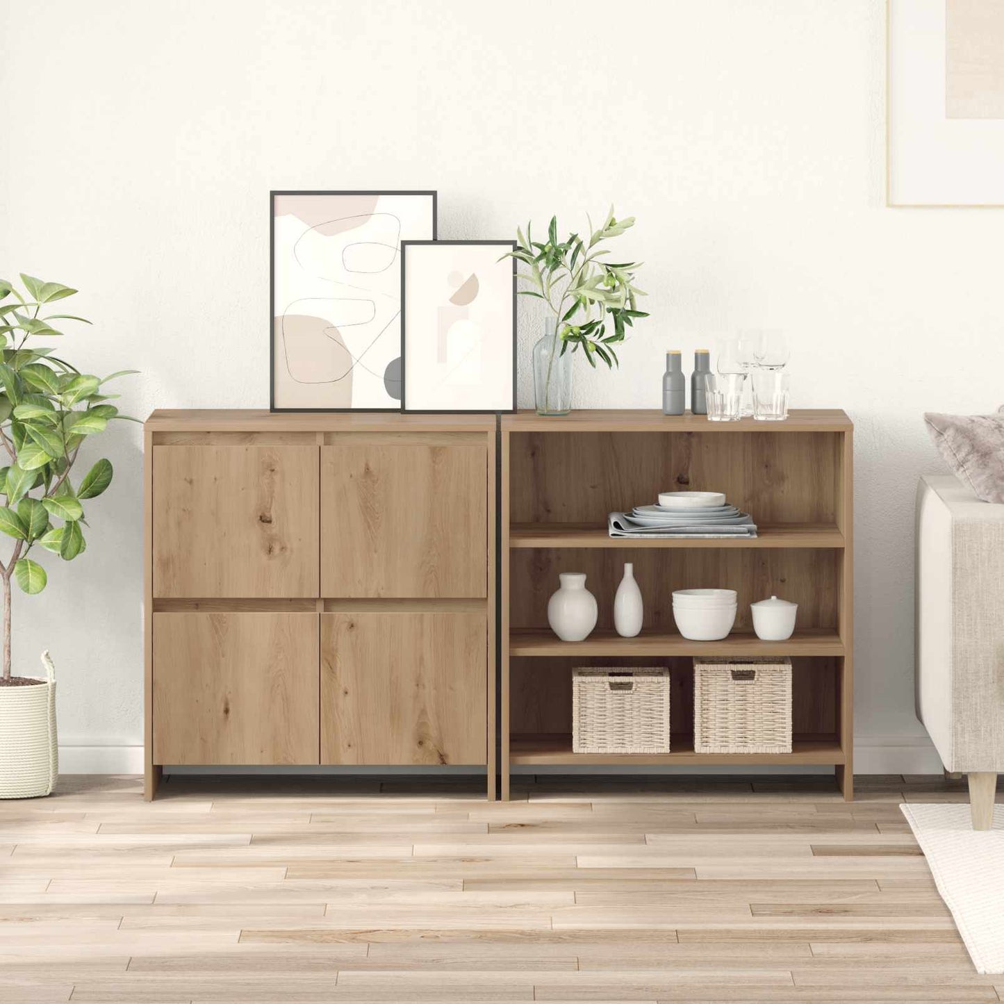 Sideboard 2 stk. Artisan Egetræ 70 x 41 x 75 cm Konstrueret træ