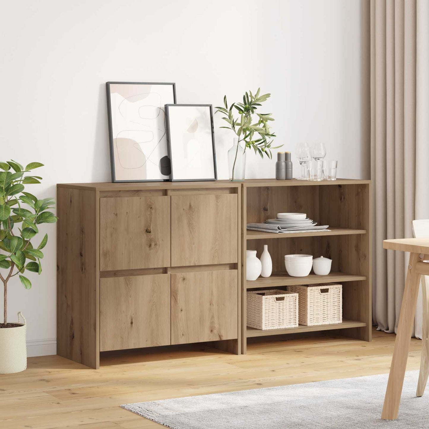 Sideboard 2 stk. Artisan Egetræ 70 x 41 x 75 cm Konstrueret træ