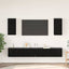 Væg TV Skab 3 pcs 100 x 30 x 30 cm Sort eg Konstrueret træ