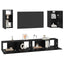 Væg TV Skab 3 pcs 100 x 30 x 30 cm Sort eg Konstrueret træ