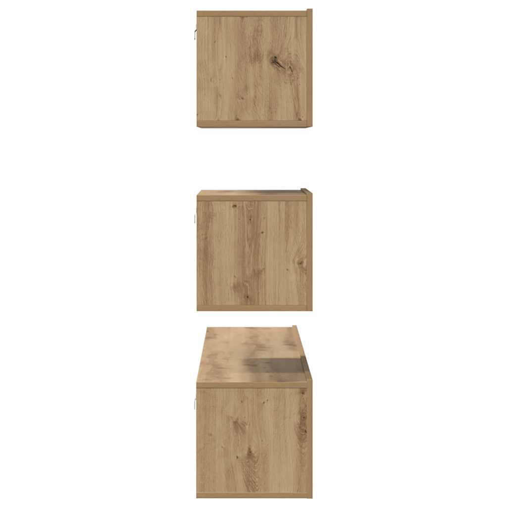 TV-møbelsæt 4 pcs Artisan-eg Konstrueret træ