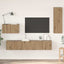 Væg TV Skab 4 pcs Artisan Egetræ Konstrueret træ