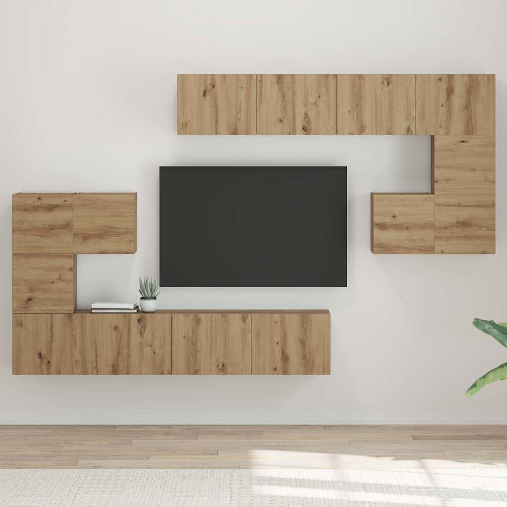 TV Enheder 4 pcs Artisan Egetræ Konstrueret træ