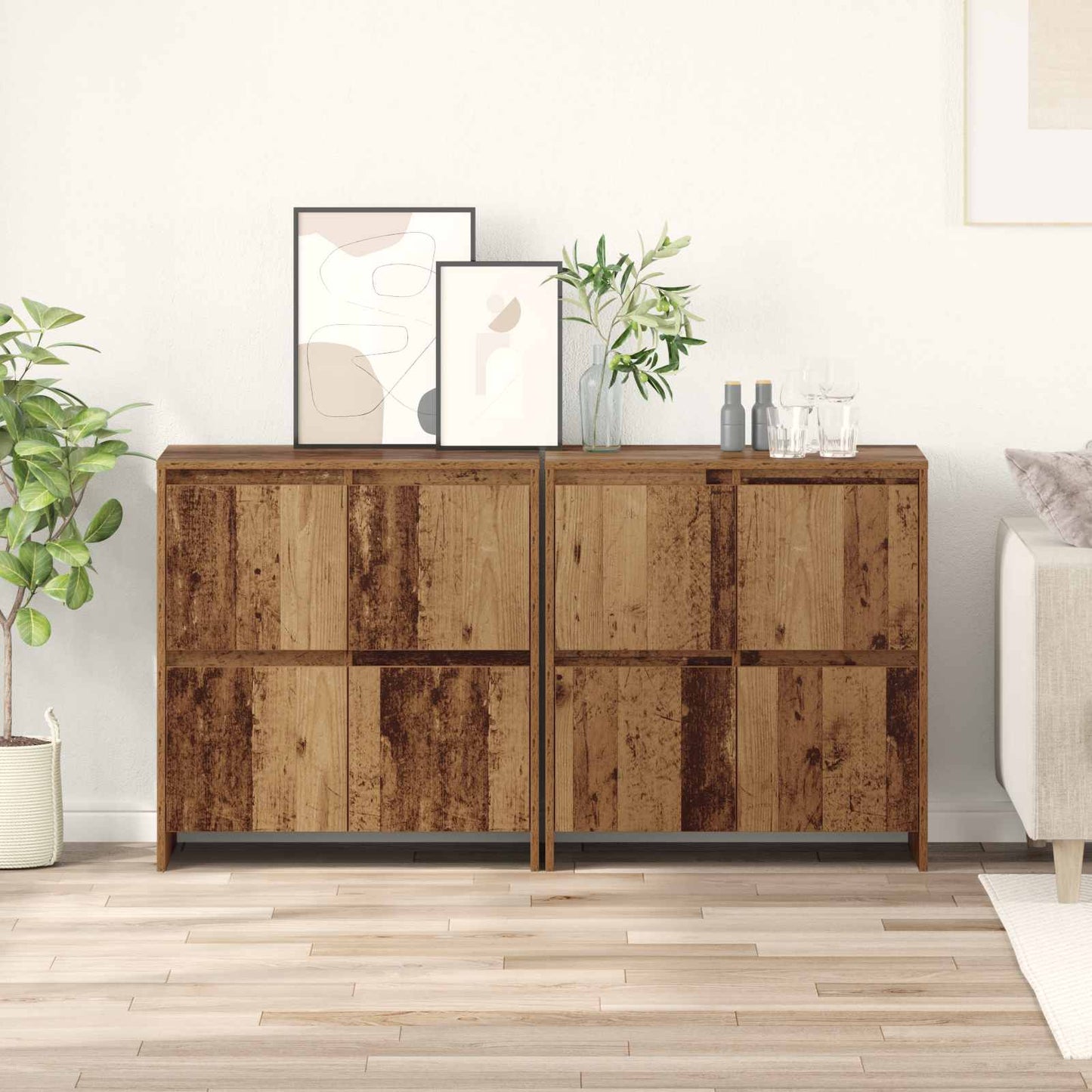 Sideboards 2 stk. Gammelt træ 70 x 41 x 75 cm Konstrueret træ