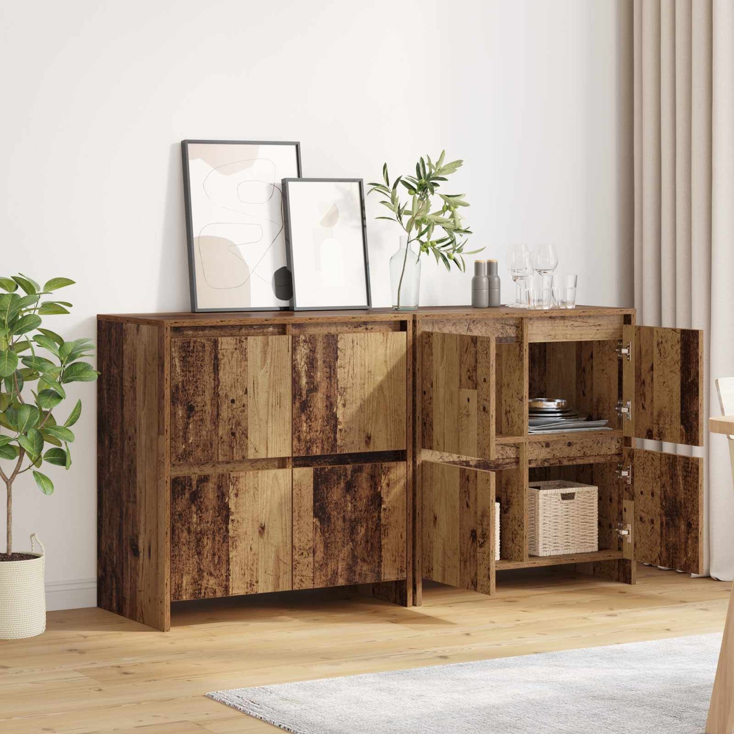 Sideboards 2 stk. Gammelt træ 70 x 41 x 75 cm Konstrueret træ