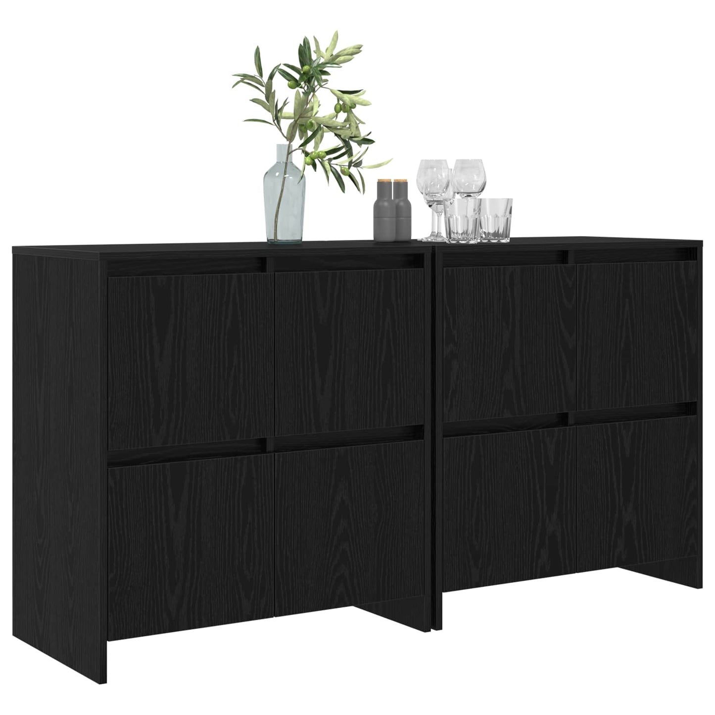 Sideboards 2 pcs Sort eg 70 x 41 x 75 cm Konstrueret træ