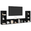 TV-møbelsæt 4 pcs Sort eg 37 x 35 x 107 cm Konstrueret træ
