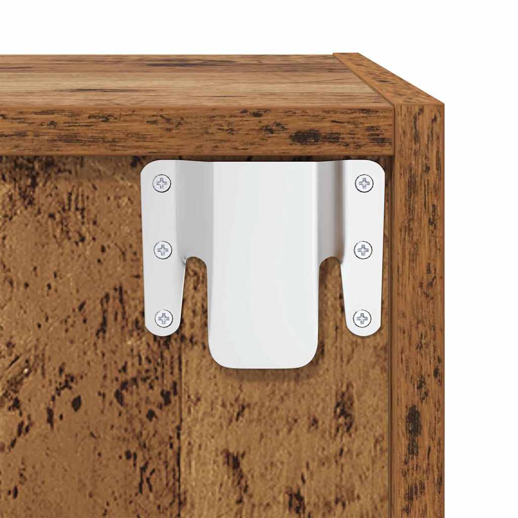 TV-møbelsæt Vægmonteret 2 pcs Gammelt træ 37 x 37 x 142,5 cm