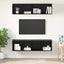 TV-møbelsæt 2 pcs Sort eg 37 x 37 x 142,5 cm Konstrueret træ