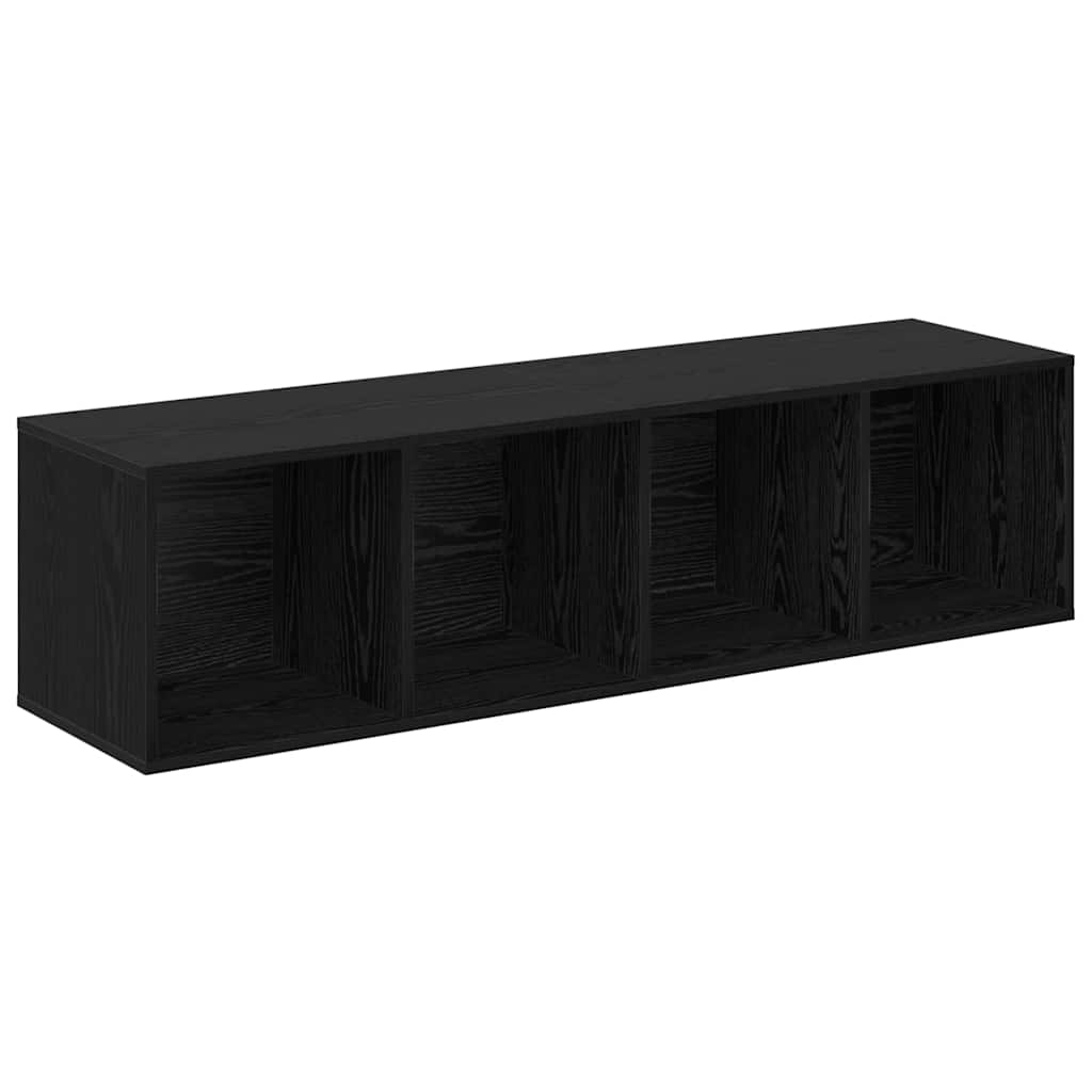 TV-møbelsæt 2 pcs Sort eg 37 x 37 x 142,5 cm Konstrueret træ