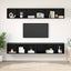 TV-møbelsæt 4 pcs Sort eg 37 x 37 x 107 cm Konstrueret træ