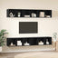 TV-møbelsæt 4 pcs Sort eg 37 x 37 x 107 cm Konstrueret træ
