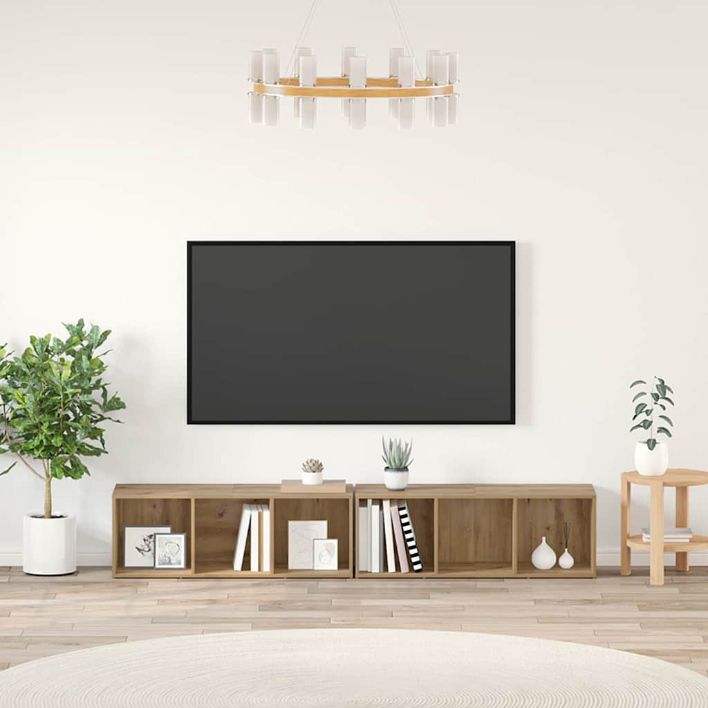 TV-møbelsæt Vægmonteret 2 pcs Artisan Egetræ 37 x 35 x 107cm