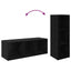 TV-møbelsæt 3 pcs Sort eg 37 x 35 x 107 cm Konstrueret træ