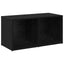 TV-møbelsæt 2 pcs Sort eg 72 x 35 x 36,5 cm Konstrueret træ