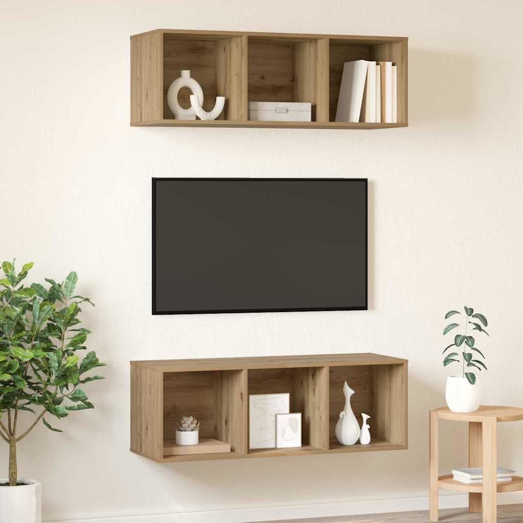 TV-møbelsæt 2 pcs Artisan Egetræ Konstrueret træ