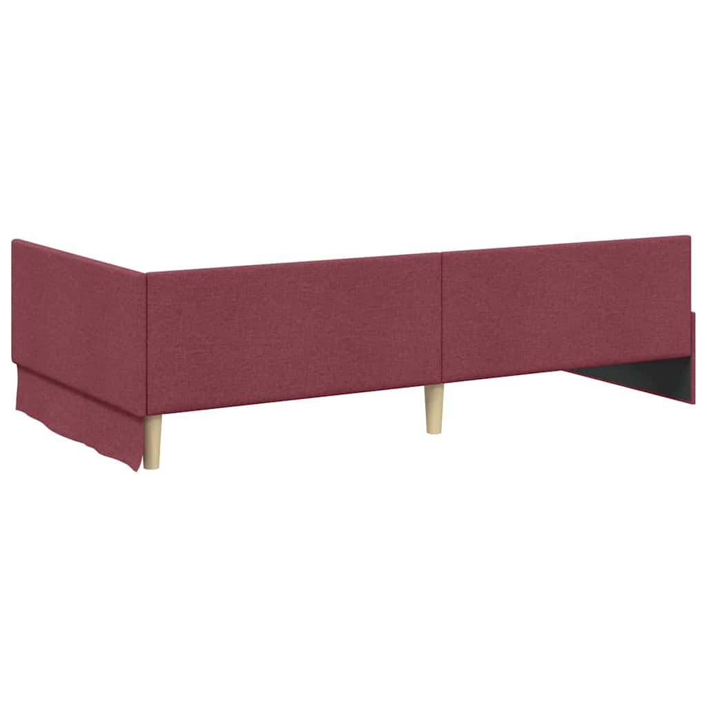 Hjørnesengramme med hovedgærde Vinrød 100 cm x 200 cm Stof