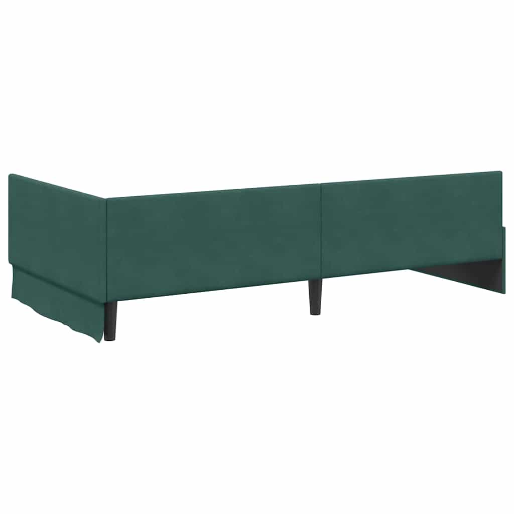 Hjørnesengramme med hovedgærde Mørkegrøn 100 cm x 200 cm Fløjl