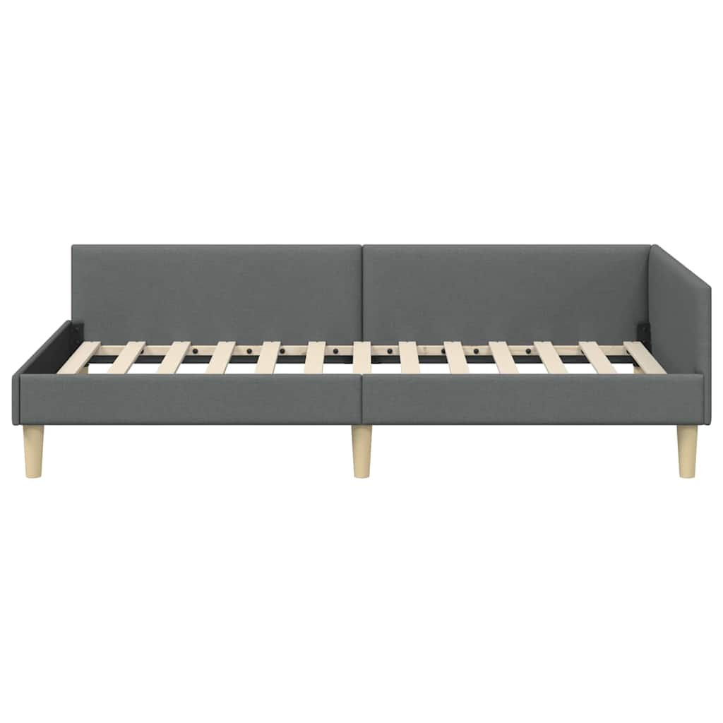 Hjørnesengramme Mørkegrå 80 x 200 cm Stof