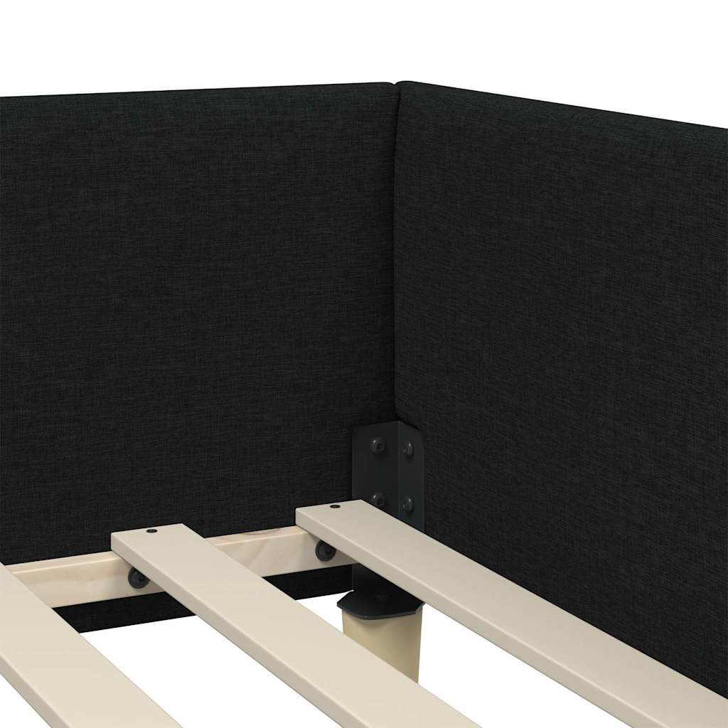Hjørnesengramme Sort 80 x 200 cm Stof