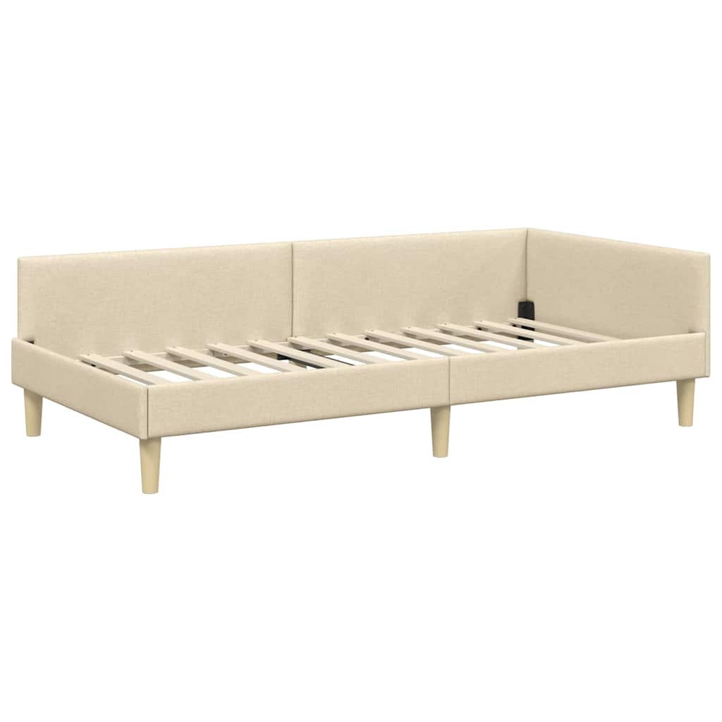 Hjørnesengramme Creme 80 x 200 cm Stof