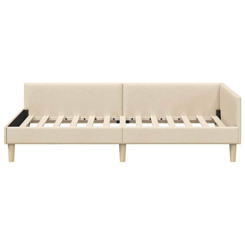 Hjørnesengramme Creme 80 x 200 cm Stof
