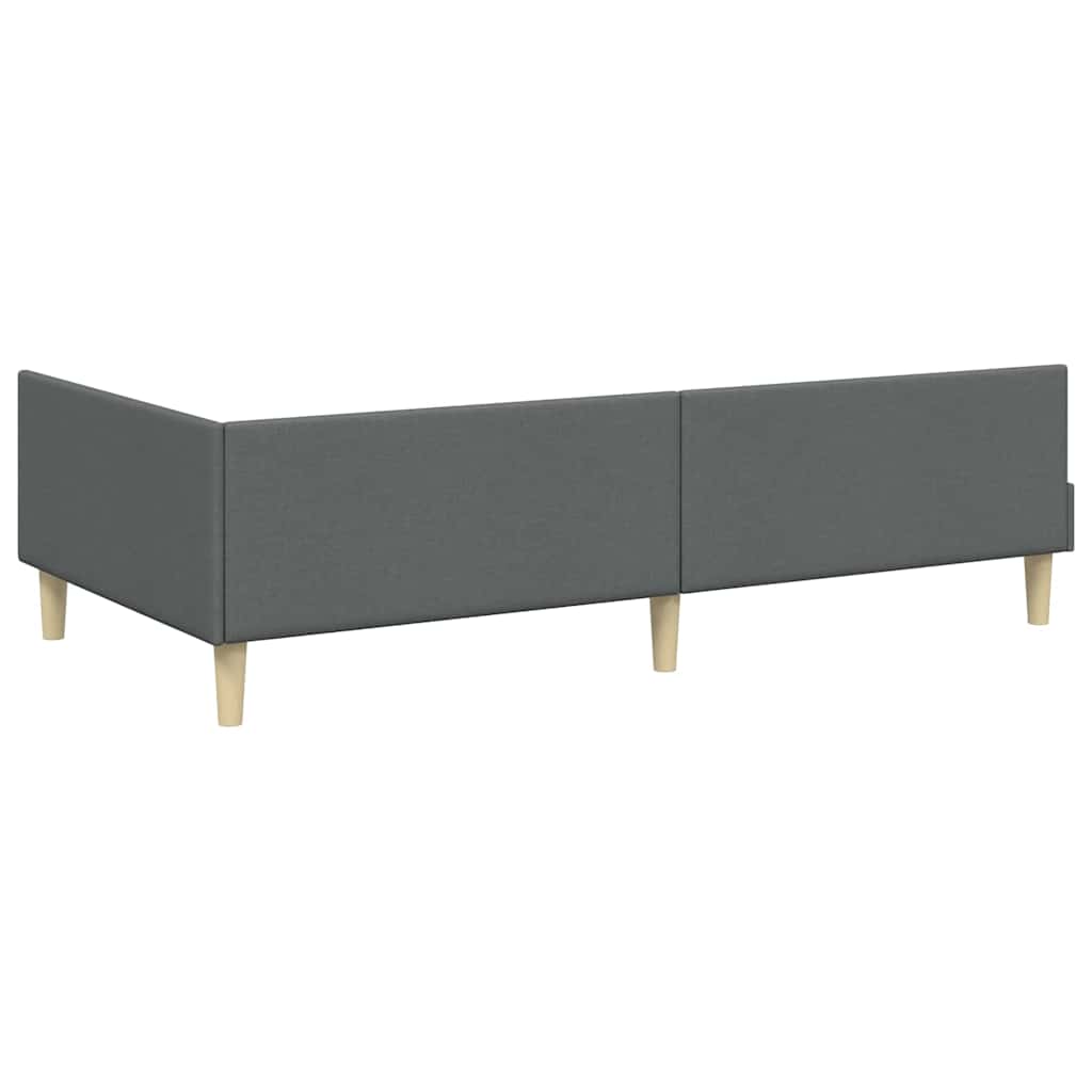 Hjørnesengramme Mørkegrå 90 x 200 cm Stof