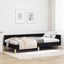 Hjørnesengramme Sort 90 x 200 cm Stof