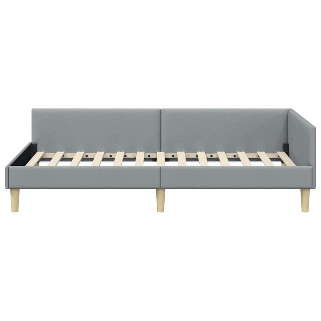 Hjørnesengramme Lysegrå 100 x 200 cm Stof