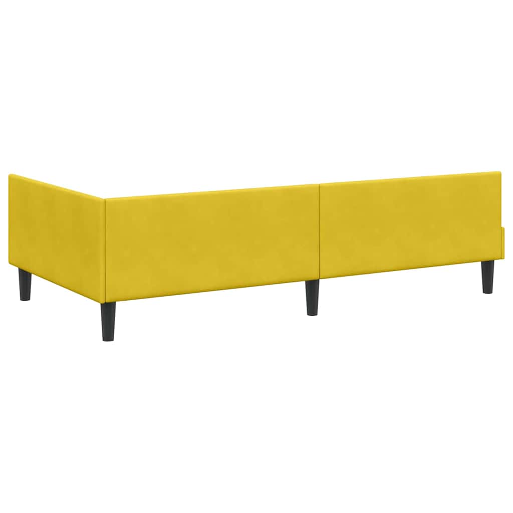 Hjørnesengramme med hovedgærde Gul 80 cm x 200 cm Fløjl