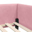 Hjørnesengramme med hovedgærde Lyserød 90 cm x 200 cm Fløjl
