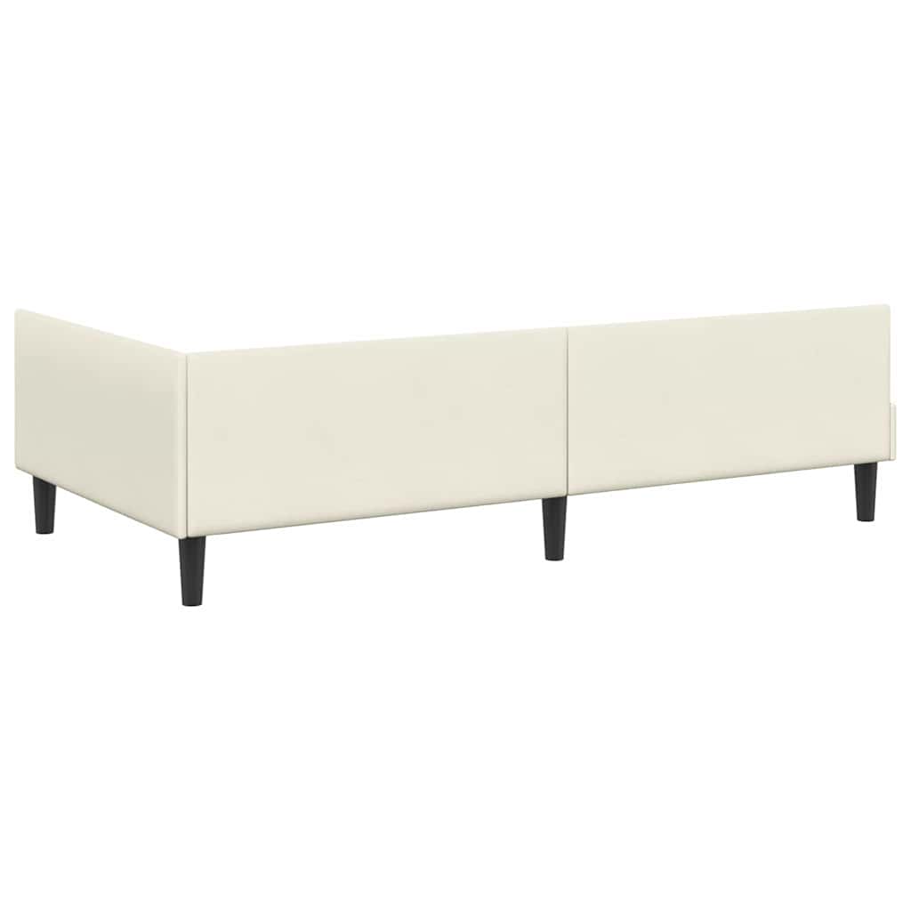 Hjørnesengramme med hovedgærde Creme 90 cm x 200 cm Fløjl
