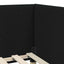 Hjørnesengramme Sort 90 cm x 200 cm Stof og krydsfiner