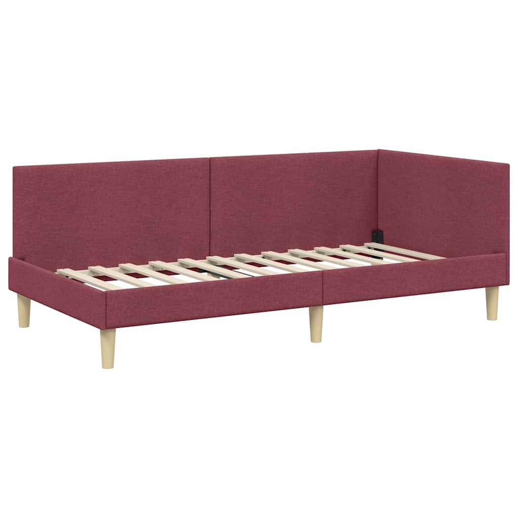 Hjørnesengramme Vinrød 90 cm x 200 cm Stof og krydsfiner