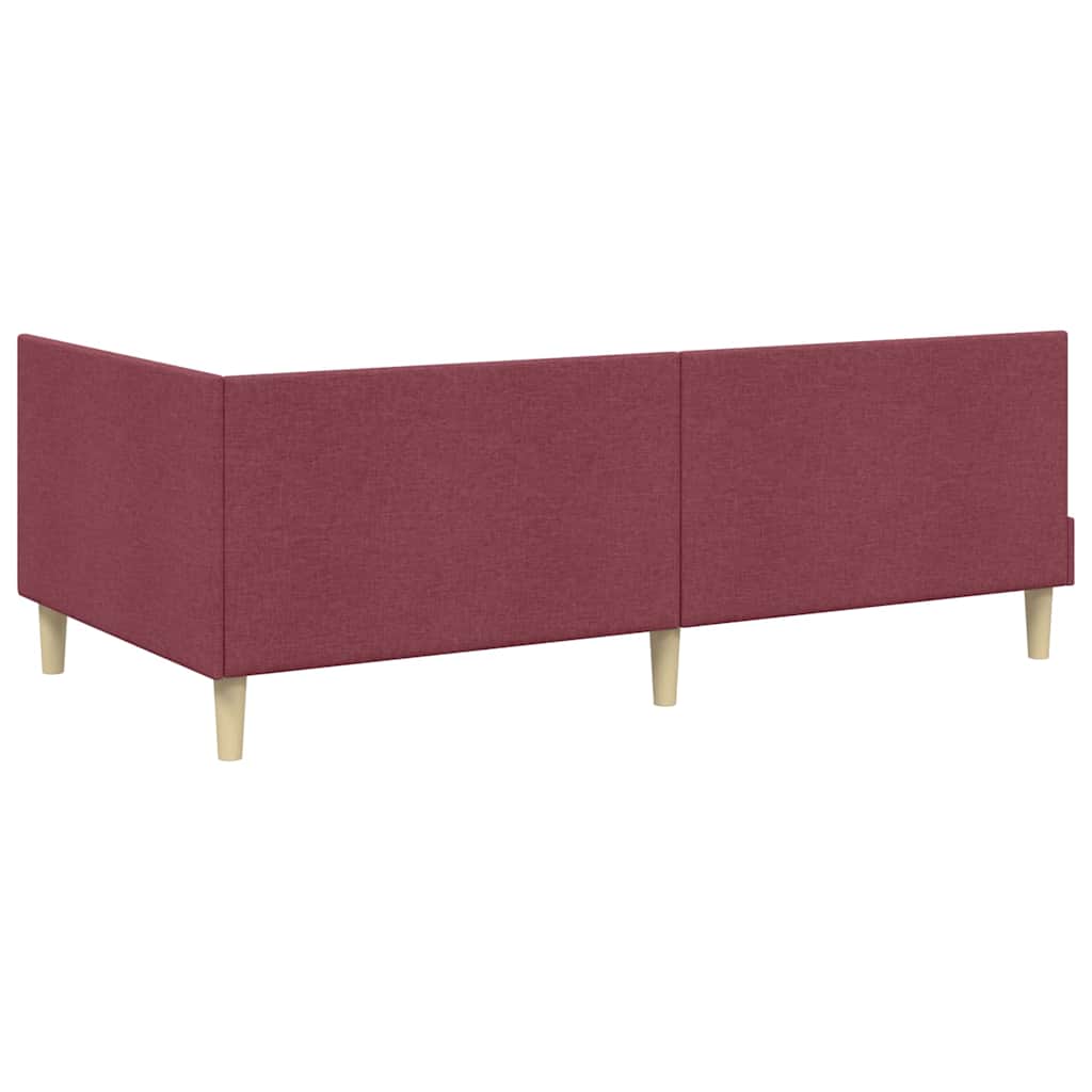Hjørnesengramme Vinrød 90 cm x 200 cm Stof og krydsfiner