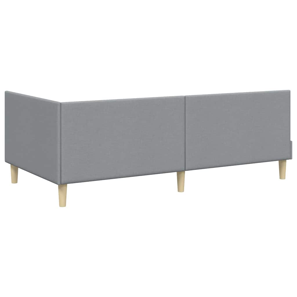 Hjørnesengramme Lysegrå 100 cm x 200 cm Stof og krydsfiner