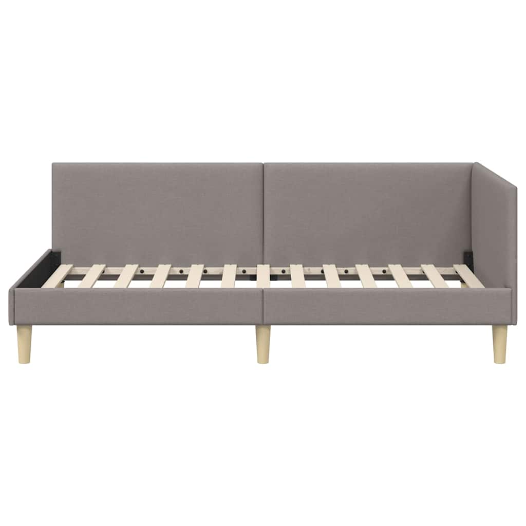 Hjørnesengramme Gråbrun 100 cm x 200 cm Stof og krydsfiner