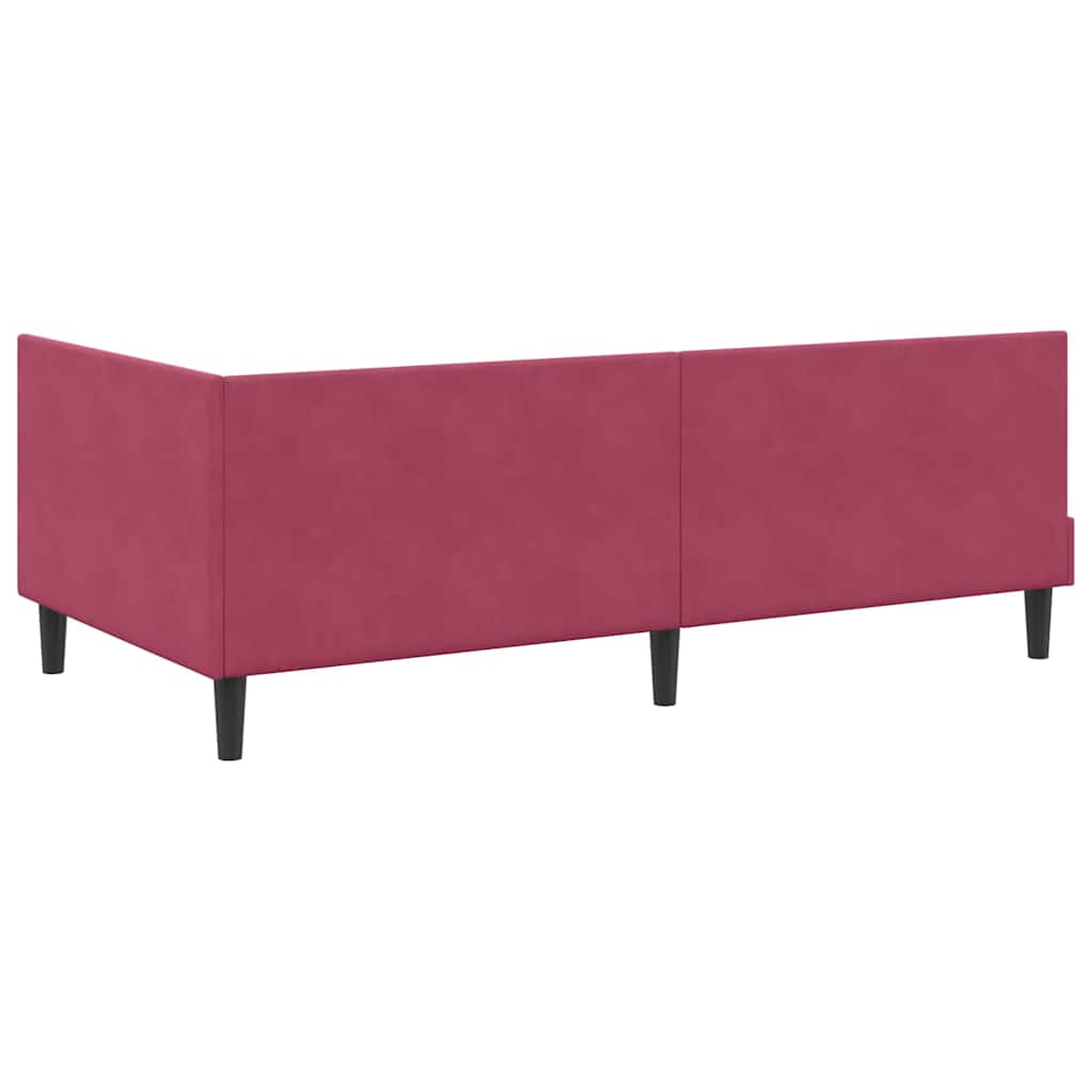 Hjørnesengramme med hovedgærde Vinrød 80 cm x 200 cm Fløjl