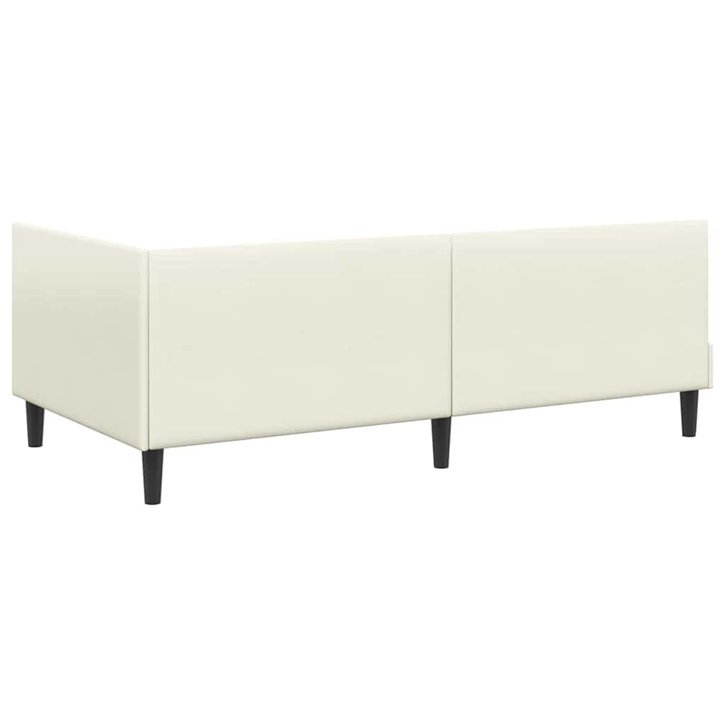 Hjørnesengramme med hovedgærde Creme 90 cm x 190 cm Fløjl