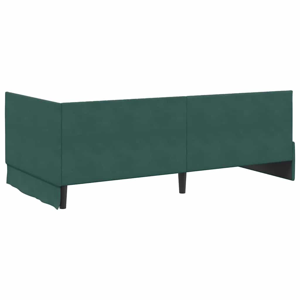 Hjørnesengramme med hovedgærde Mørkegrøn 100 cm x 200 cm Fløjl