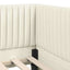 Hjørnesengramme med hovedgærde Creme 100 cm x 200 cm Fløjl