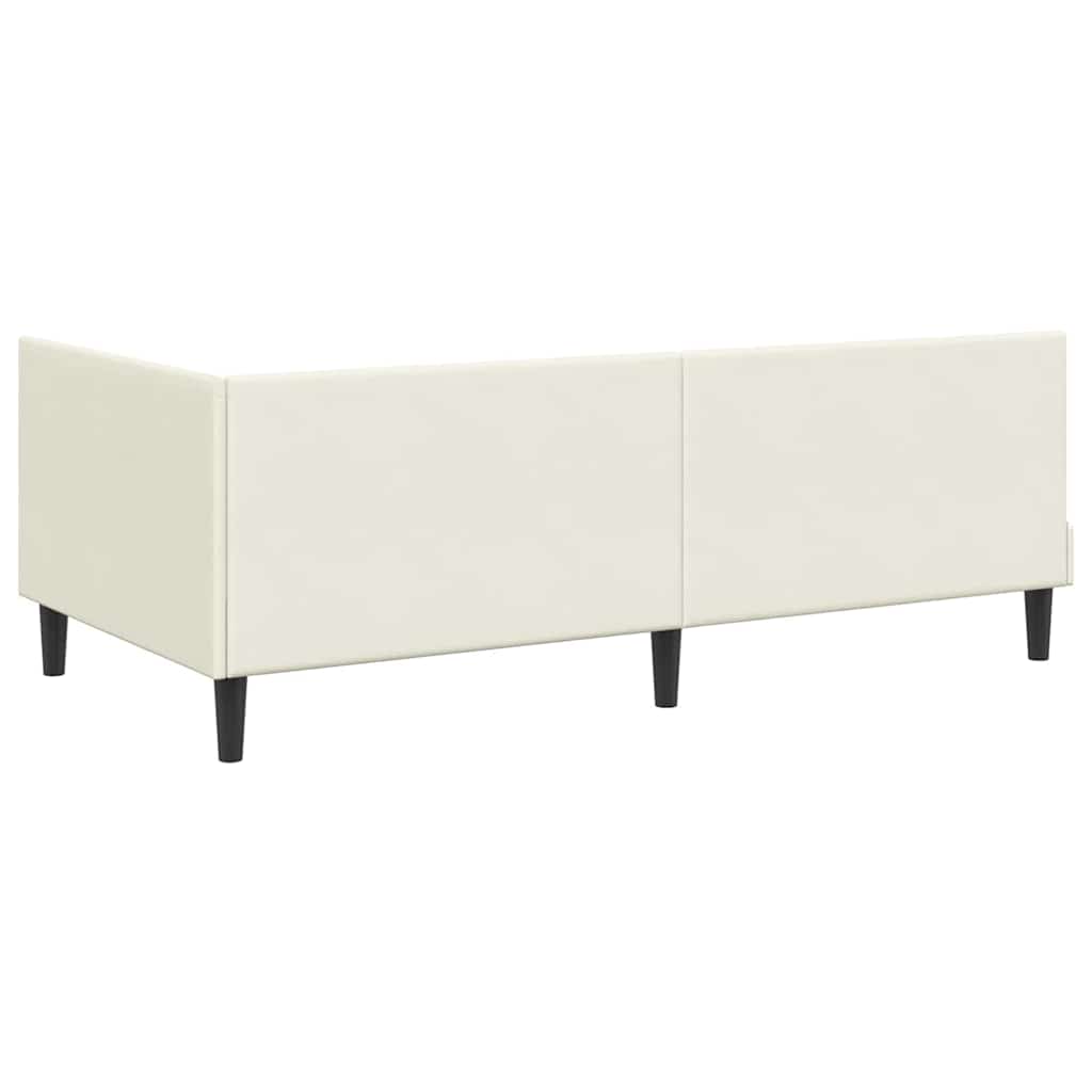 Hjørnesengramme med hovedgærde Creme 90 cm x 200 cm Fløjl
