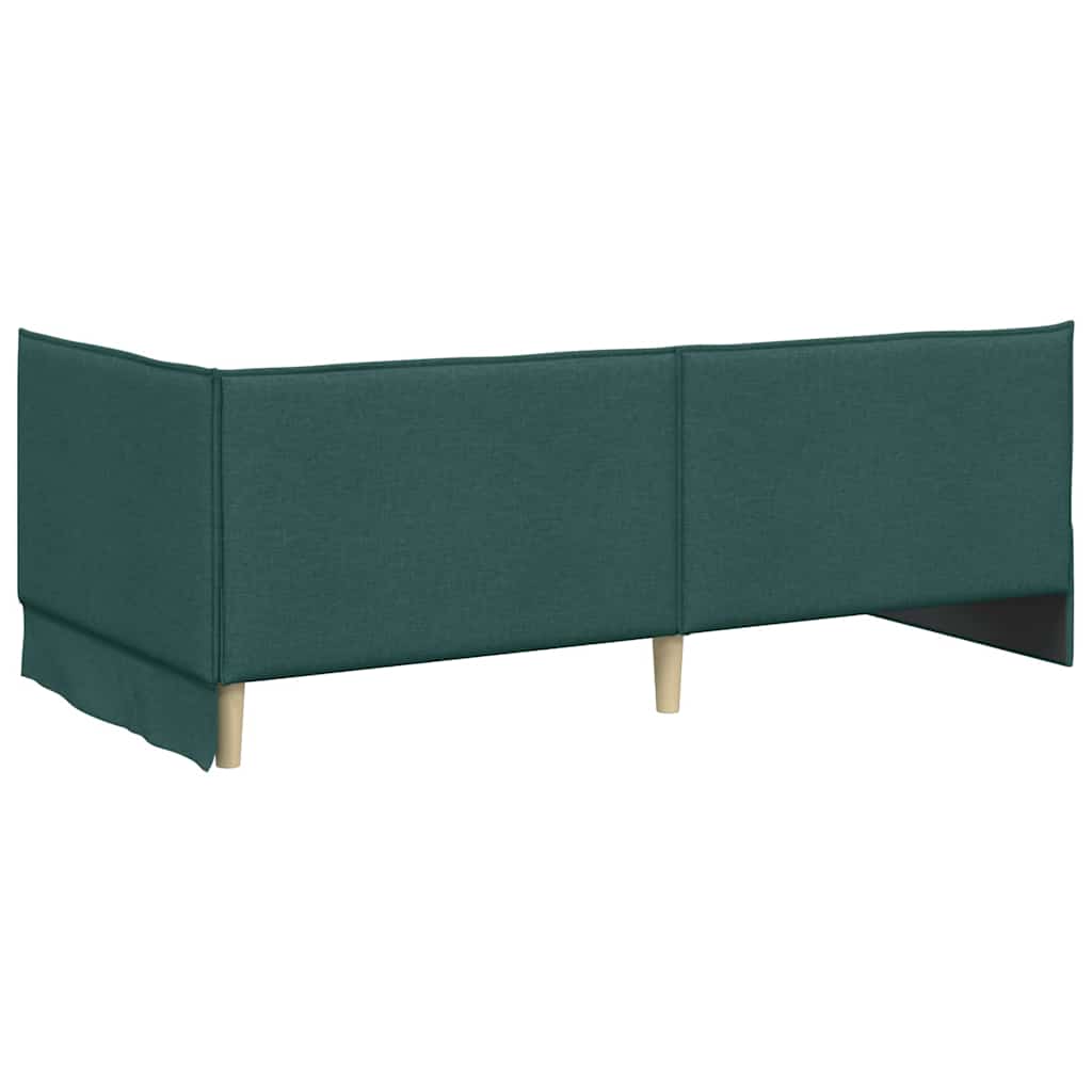 Hjørnesengramme med hovedgærde Mørkegrøn 80 x 200 cm Stof
