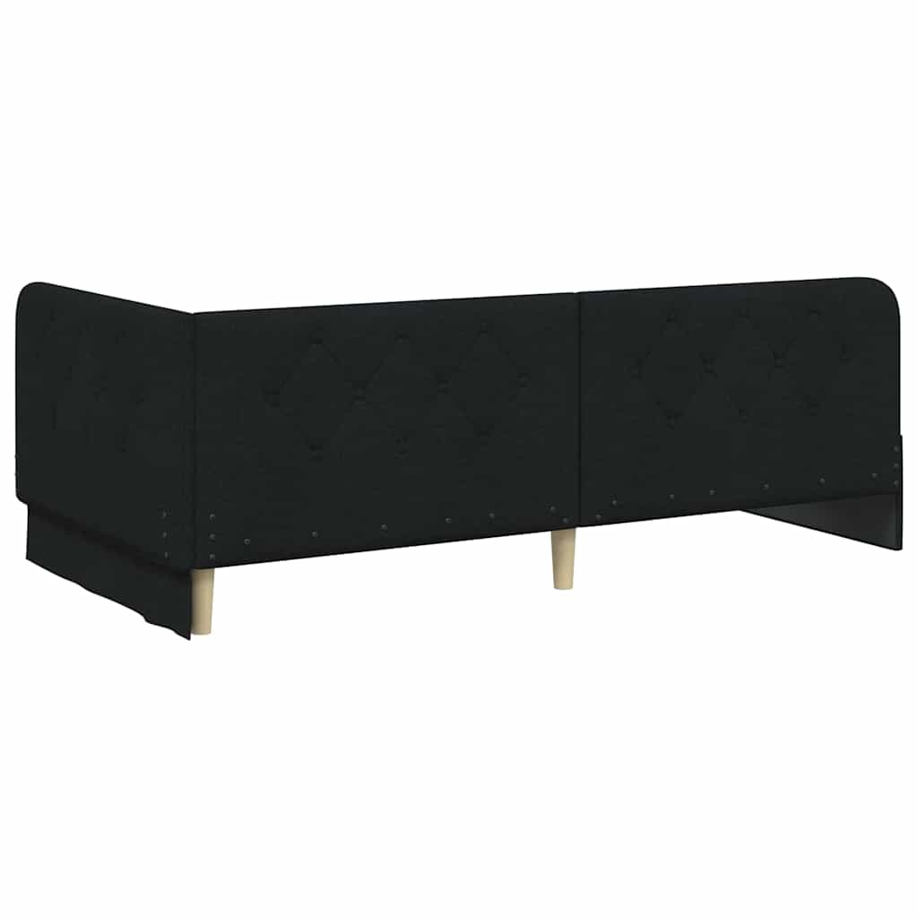 Hjørnesengramme Sort 100 x 200 cm Stof